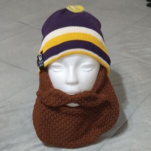 Beard Head Beanie and Knitted Beard adults one size